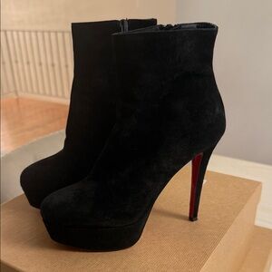 Christian Louboutin Black Suede Bianca Booty 120